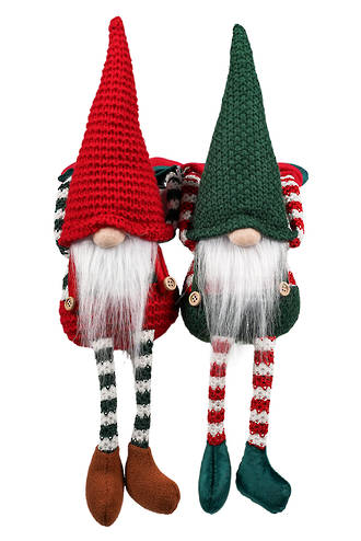 Finkle and Foggle Hanging Arms Gonks Red/Green Set of 2 - AUG/SEP